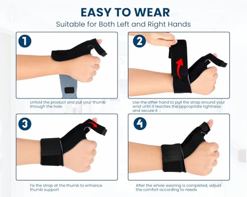 Thumb Brace for Arthritis Pain Relief - Right Hand L/XL, Breathable