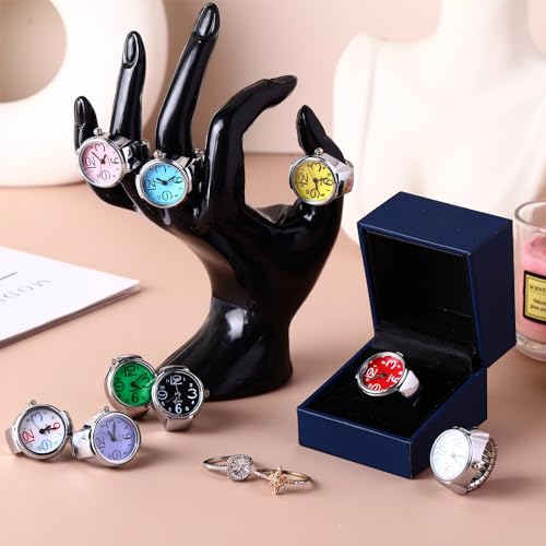 Adjustable Finger Watches - 10 Pcs Creative Quartz Ring Set