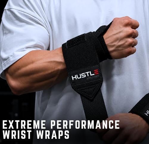 18" Weightlifting Wrist Wraps - Heavy-Duty Gym Support Straps - Carbon