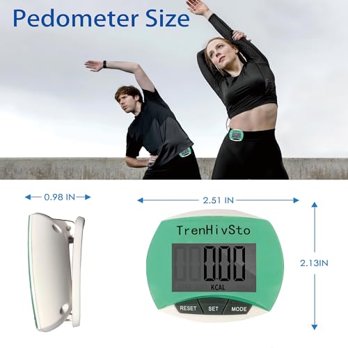 Step Counter Pedometer for Walking and Running - Clip-On Tracker