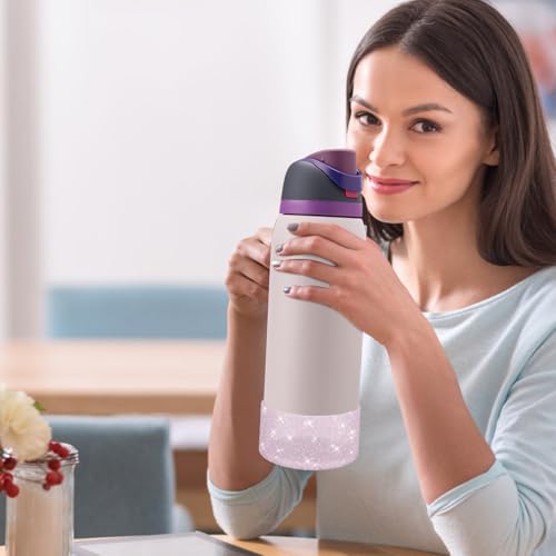 Glitter Silicone Boot for Owala 32oz Water Bottles - Translucence Mauve
