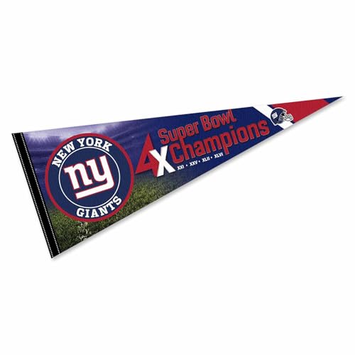 New York Giants 4-Time Champions Pennant Banner Flag - 12x30