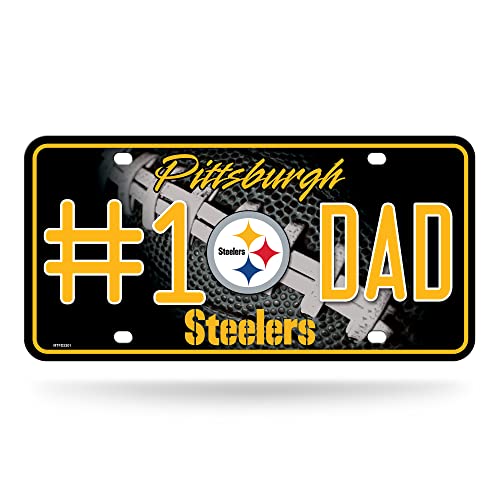 Pittsburgh Steelers #1 Dad Metal Auto Tag - 8.5" x 11"
