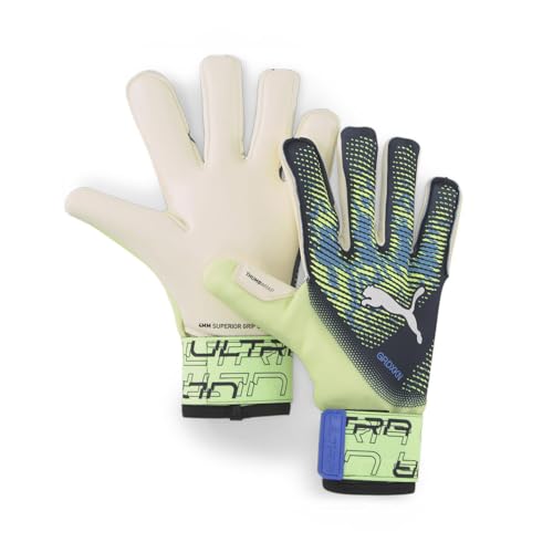 Goalkeeper Gloves - PUMA Ultra Grip 1 Hybrid - Yellow/Fizzy Light/Parisian Night - Size 7