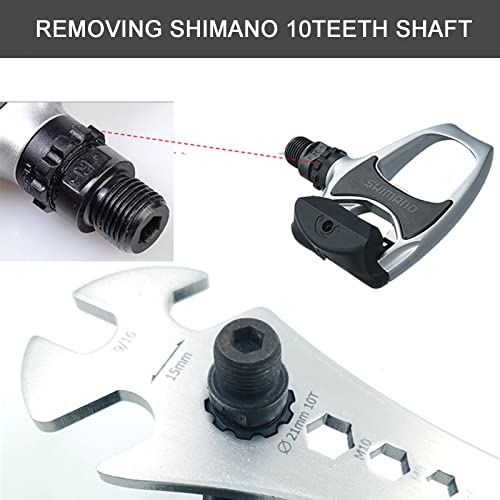 Bicycle Pedal Wrench Tool with Extra Long Handle - 4 in 1