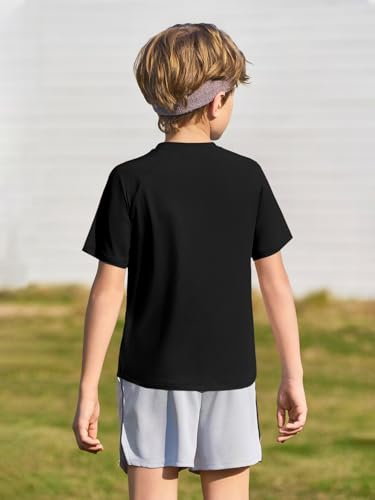 Boys Quick Dry Athletic Performance T-Shirt - Black, 5-6 Years