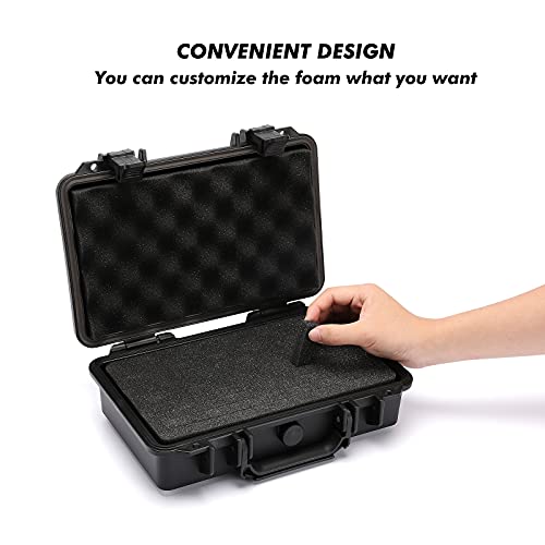 CASOMAN 11.5-Inch Water-Proof & Explosion-Proof Box, with Cush- Proof Sponge, IP67 Water Proof Grade, Customizable Foam