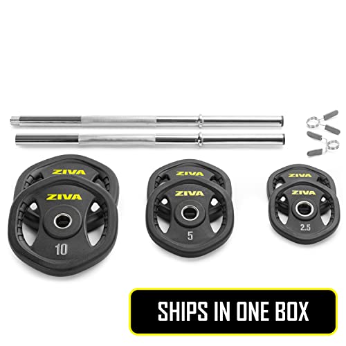 Adjustable 40lb Barbell Weight Set – Home Gym Kit with Rubber Plates