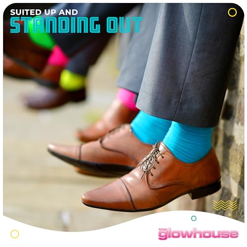Neon Green Casual Dress Socks for Men - Comfortable Crew Socks
