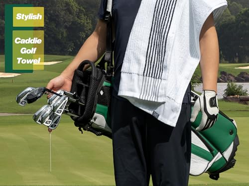 White Handy Picks Caddie Golf Towel 44x22 Inch Extra Large Cotton, Pack of 1