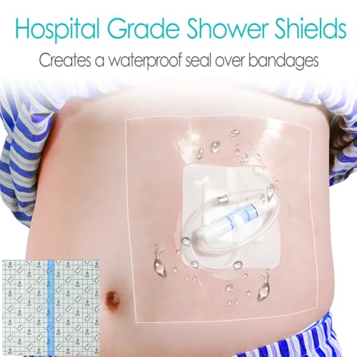 GoToHere 12x14 Inch Waterproof Wound Shower Cover - Latex-Free, Transparent Dressing (Pack of 14)