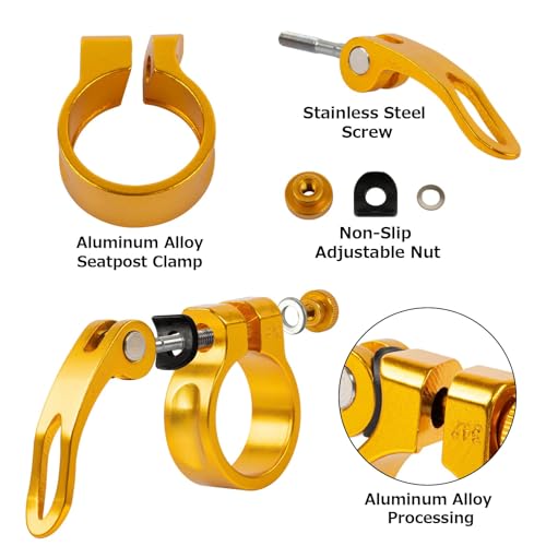 Bicycle Quick Release Seatpost Clamp - 28.6mm - Yellow