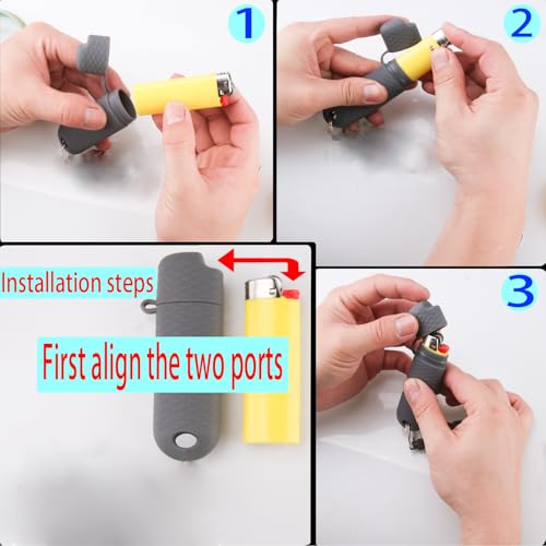 Waterproof Lighter Case Sleeve - 2 Pack for BIC J6 Lighters - Gray