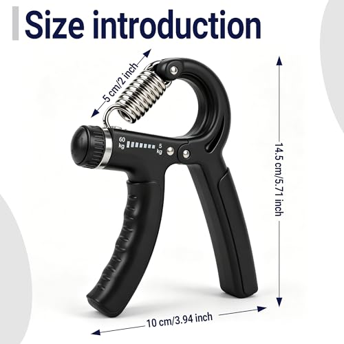 Adjustable Hand Grip Strengthener, 11-132 LBS Forearm & Finger Exerciser