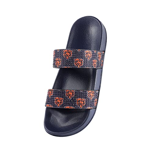 Chicago Bears Team Logo Shimmer Sandals - Women's 7-8