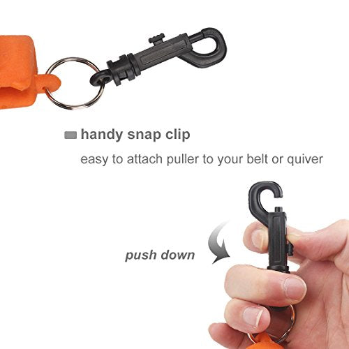 Archery Arrow Puller Gripper with Belt Clip - Orange