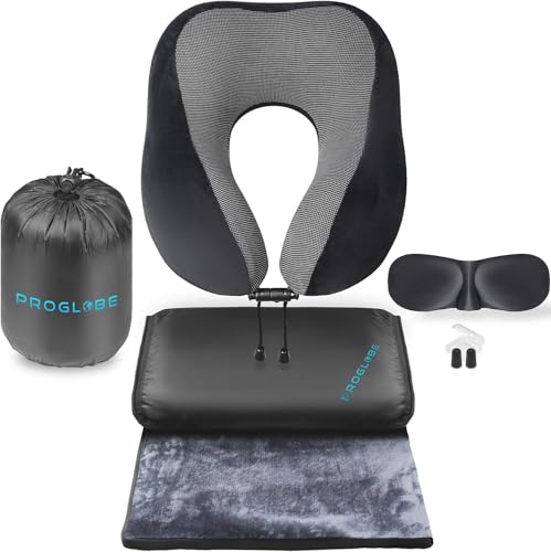 Proglobe Travel Blanket Set with Neck Pillow & Sleep Mask - Variation 1