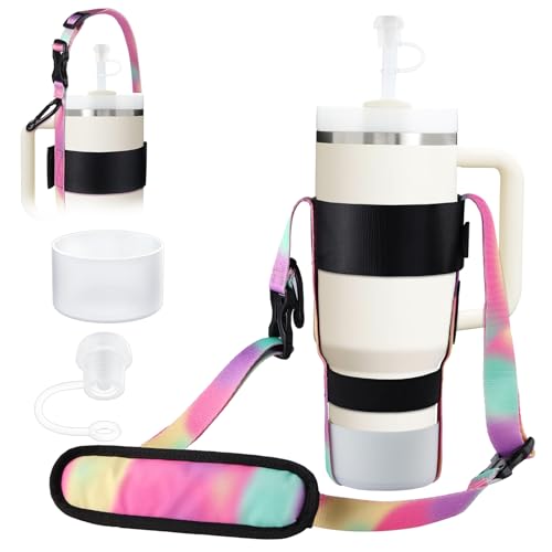 Water Bottle Holder Strap Sling - Rainbow for 30/40oz Stanley Tumbler