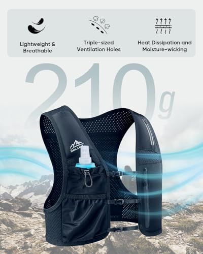 Lightweight Hydration Vest with 500ml Flask for Running & Hiking