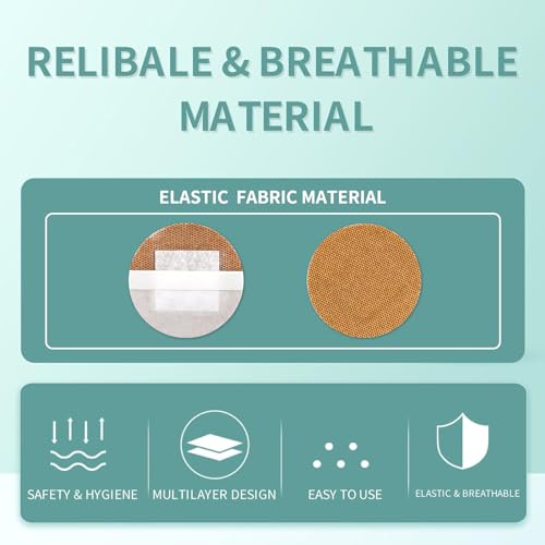 100PCS Round Adhesive Bandages - 1 Inch Elastic Fabric