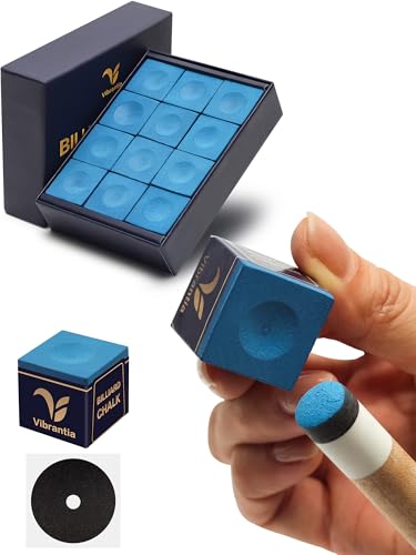 Billiard Pool Cue Chalk - 12 Low Dust Cubes - Blue Box