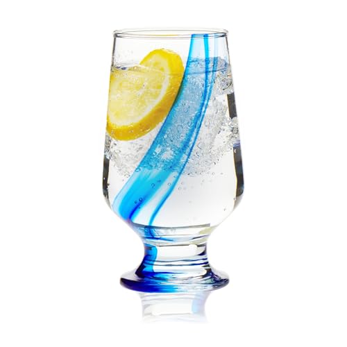 Libbey Blue Ribbon 8-Pack Goblet Glasses - 12.8 Oz Stemware, Clear Artisan-Inspired Water Glasses
