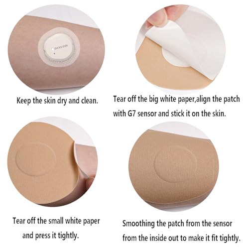 30 Pack Sweatproof Adhesive Patches for Dexcom G7 Stelo CGM - Tan