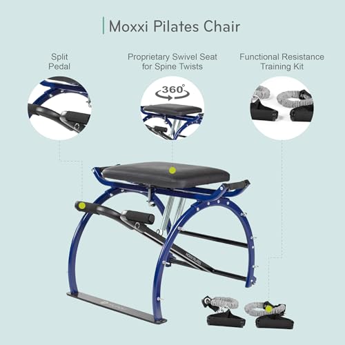 Moxxi Pilates Chair with Resistance Bands - Compact Home Gym Equipment