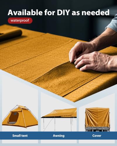 FoundGo 8x10ft Heavy Duty Waterproof Canvas Tarp with Grommets, UV Resistant 22 Mil, Durable Cloth Cover for Car, Roof, Boat, Camping, Woodpile - Tan