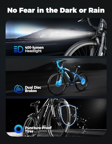 1500W Peak Electric Mountain Bike - 65 Miles Range, 25 MPH