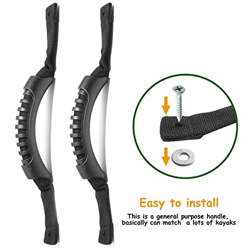 Kayak Carry Handles - 2 Pcs with Webbing for Canoe & Luggage