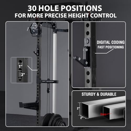 2000LB Power Cage with Independent Dual Pulley System - Black