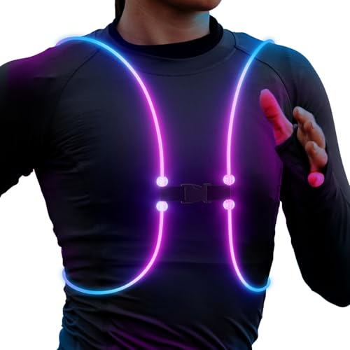 Reflective Running Vest with RGB Lights | 360° Visibility | Lightweight & Waterproof