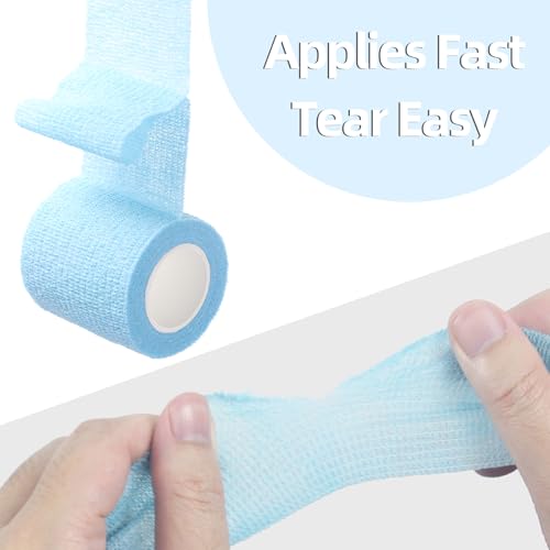 Self-Adhesive Bandage Wrap - SkyBlue - 2 Inch x 5 Yards - 6 Pack
