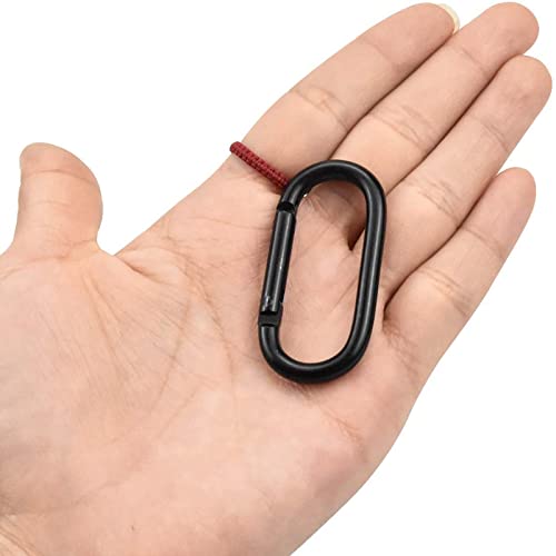 10 Pcs Heavy Duty Aluminum Carabiner Clips - Black