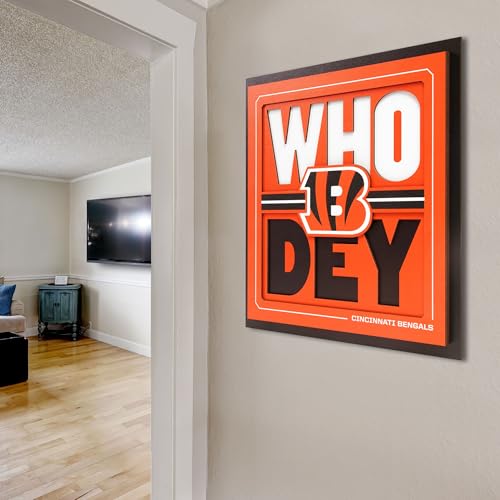 Cincinnati Bengals 3D Wall Art - Team Motto Decor - Ready To Hang