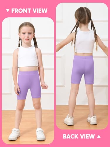 Baby Girls Cotton Bike Shorts - 6 Pack - Black, Pink, Purple, White, Mint, Yellow - Soft & Thickened