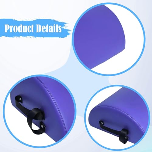 Portable Pilates Barrel with PU Leather Handles - Purple