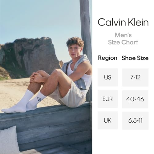 Calvin Klein Men’s 12 Pack Cushioned Ankle Socks Black White Grey 7-12