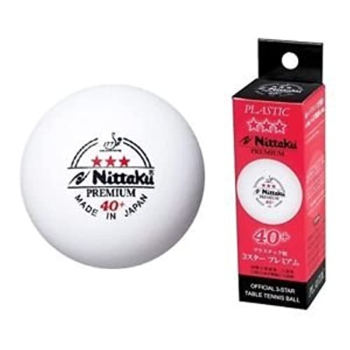 Nittaku 3-Star Premium Table Tennis Balls - Pack of 3 White Balls