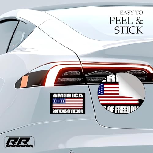 250th Anniversary USA Flag Sticker - Patriotic Car Decal 1776-2026