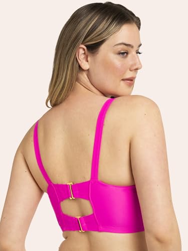 Plus-Size Full-Busted Underwire Bikini Top – Smart & Sexy, 40DDD, Fuchsia Sizzle
