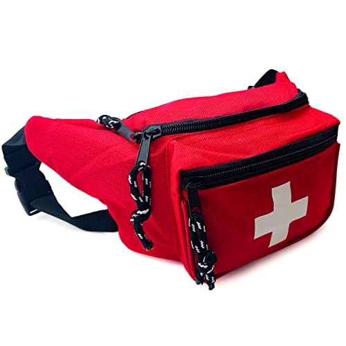 EMS XTRM Lifeguard Fanny Pack Red with Whistle Lanyard — One Size / 1 Pack, Baywatch Style