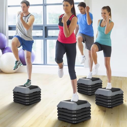Aerobic Stepper Platform with Adjustable Height - Black-Grey