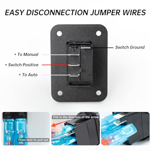 FXC 3-Way Bilge Pump Rocker Switch 12V/24V LED Auto/Manual SPDT 4-Pin 20A