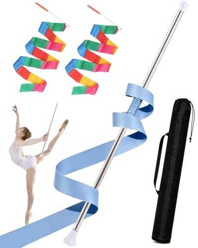 29 Inch Twirling Baton with Carrying Bag & Ribbons - White Tip