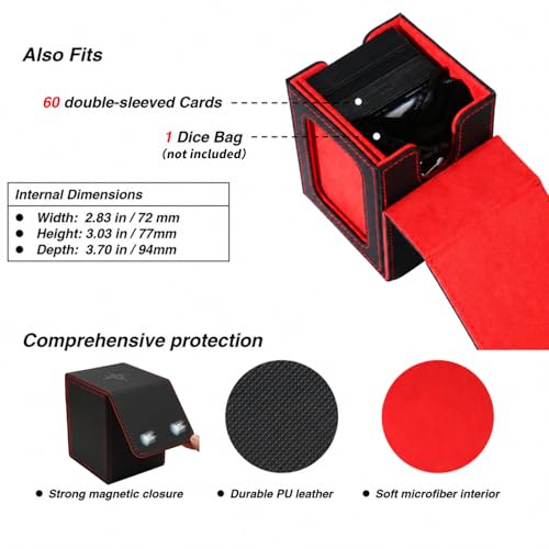 Card Deck Box for 100 Double Sleeved Cards - MTG & TCG Storage with Dividers