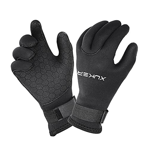 Neoprene Water Gloves 3mm Black - Five Finger for Men & Women