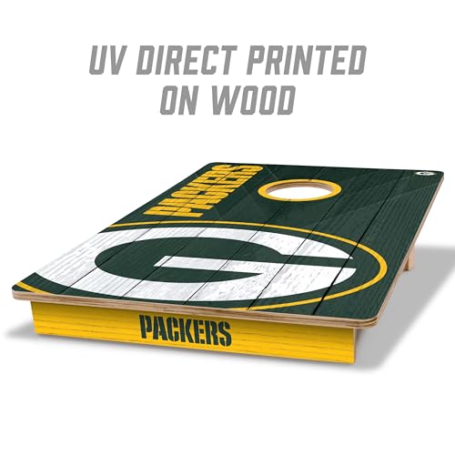 NFL Cornhole Game Set - 2' x 3' Wood Boards with Team Logo Bags - Green Bay Packers