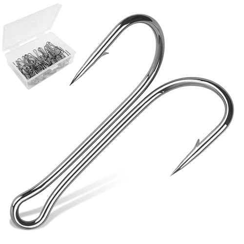 Double Fishing Hooks - 35pcs 3X Strong Sharp Open Shank #4